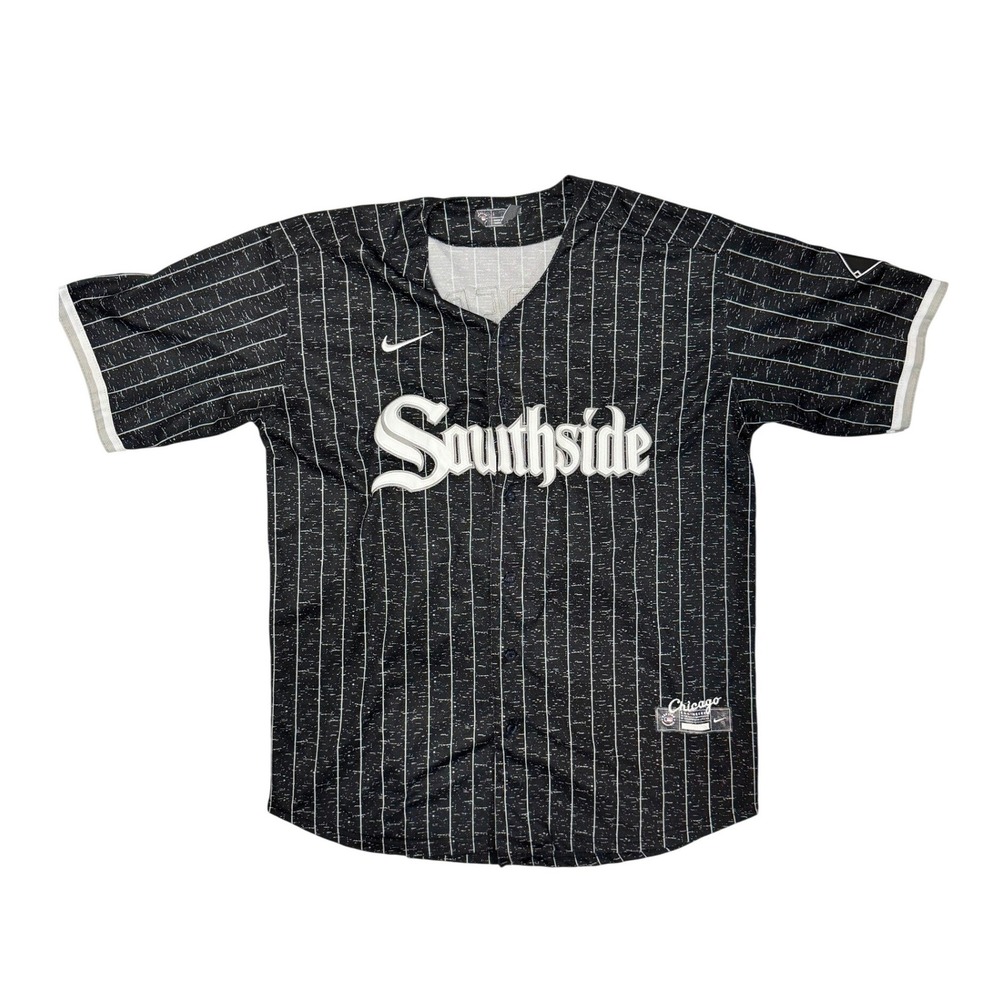 Nike Chicago White Sox City Connect Jersey Mens Luis Robert L MLB Black White